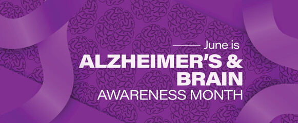 Alzheimer's and Brain Awareness Month. June. Vector banner. Eps10 - obrazy, fototapety, plakaty