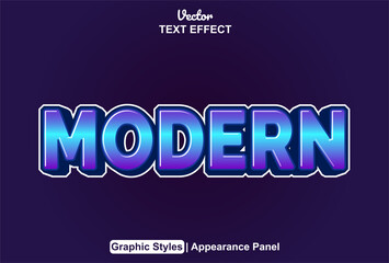 modern text effect with blue color graphic style and editable.