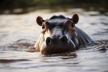 a hippopotamus in the water