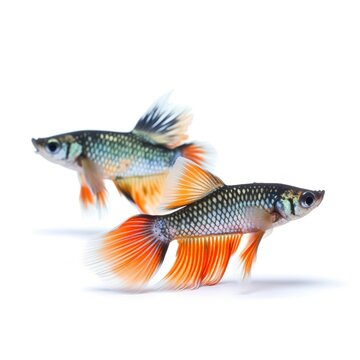 recommend clip art: Guppies isolated on white background, generate ai