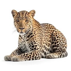Leopard isolated on white background, generate ai