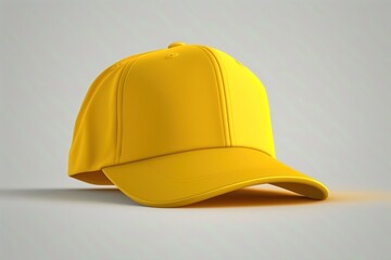 Yellow Cap on background isolated, For mockup 3d rendered 