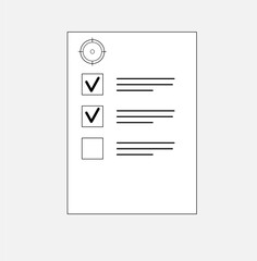 icon vector form checklist with check mark
