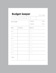 Budget keeper, Expense tracker, Check, the place to go planner.