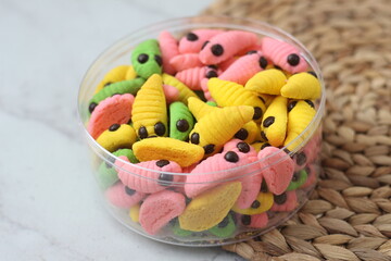 caterpillar cake with various colors