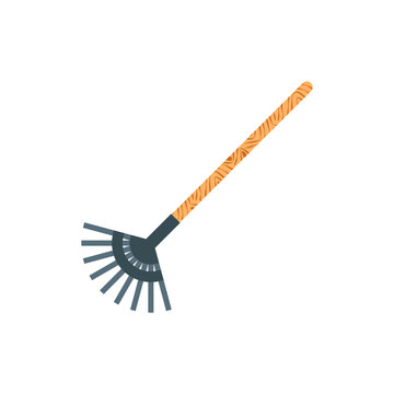 Gardening and horticulture tools. a rake. Flat design on white background. Vector illustration.