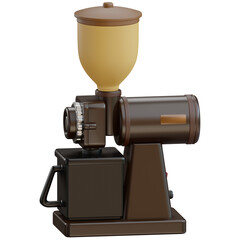 3d electric coffee grinder illustration with transparent background