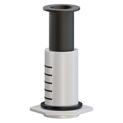 3d aeropress coffee illustration with transparent background