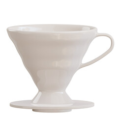 3d v60 coffee dripper illustration with transparent background