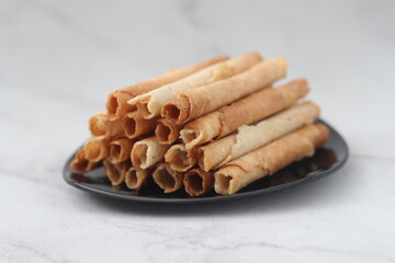 egg roll or Semprong is snacks that normally serve on Hari Raya or Eid Al Fitr.