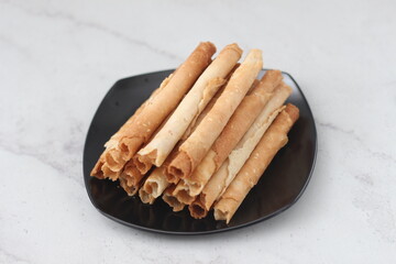 egg roll or Semprong is snacks that normally serve on Hari Raya or Eid Al Fitr.