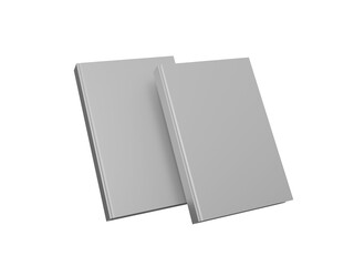 two White books 3d rendering for mock up, 3d rendering png files