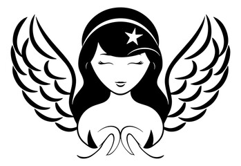 angel with wings vector illustration
