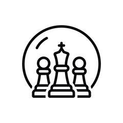 Black line icon for chess 