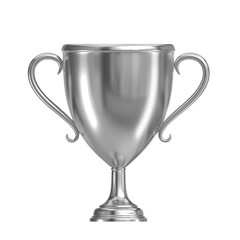 silver trophy cup award element isolated on white background. silver trophy cup award element isolated. silver trophy cup award element 3d render illustration
