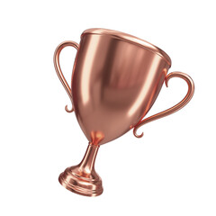 bronze trophy cup award element isolated on white background. bronze trophy cup award element isolated. bronze trophy cup award element 3d render illustration