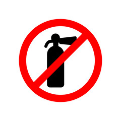  No fire extinguisher sign. Forbidden signs illustration on white background..eps