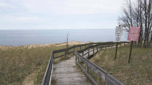Dolly backwards over the boardwalk section.