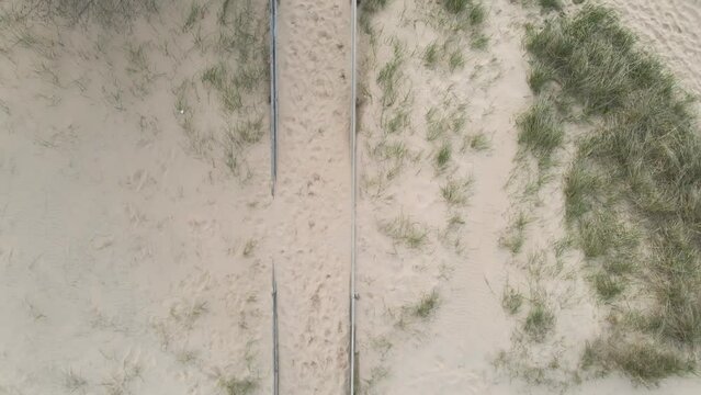 Bird's eye track over Kruse park Boardwalk.