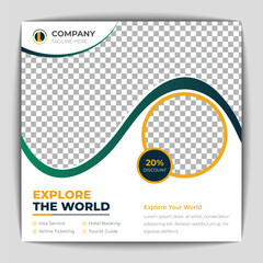 Travel holiday vacation or social media post banner