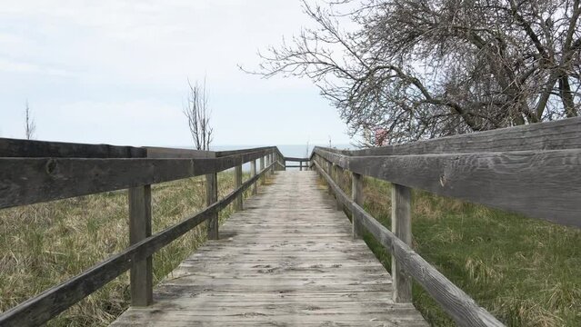Pushing Forward on the boardwalk.
