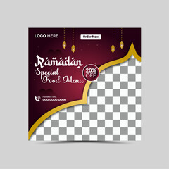 Vector Ramadan Social Media Post Layout template design.