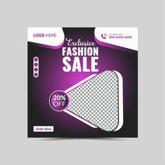 Vector Fashion Social Media Post Layout template design.