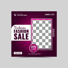 Vector Fashion Social Media Post Layout template design.