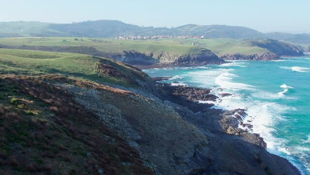 Beach, Coast, Ocean, Playa de Tagle. Slow Camera Movement Forward