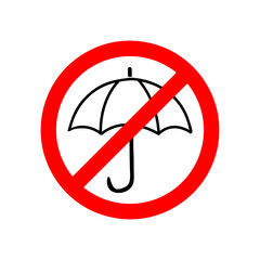  Umbrella prohibited sign. Forbidden Signs illustration on white background..eps