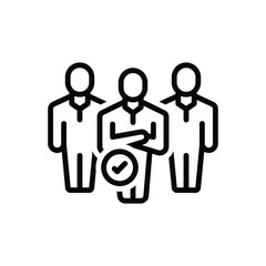 Black line icon for eligible 