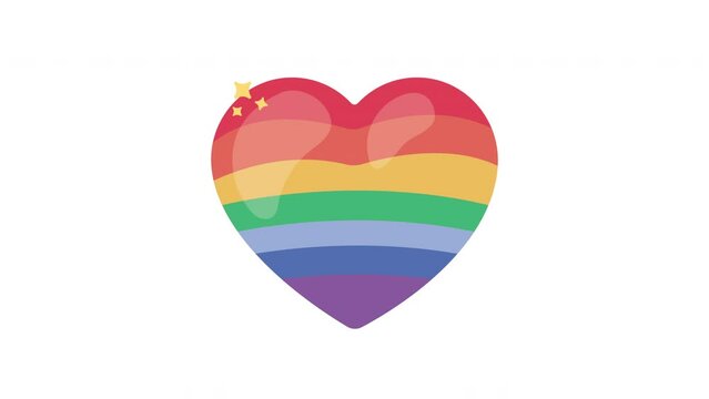 lgtbiq community flag in heart animation