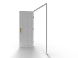 開いたドアの3Dイラストレーション