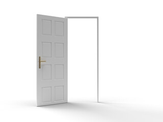開いたドアの3Dイラストレーション