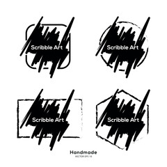 Vector random pen sketch scribbles set art