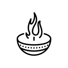 Black line icon for lit 