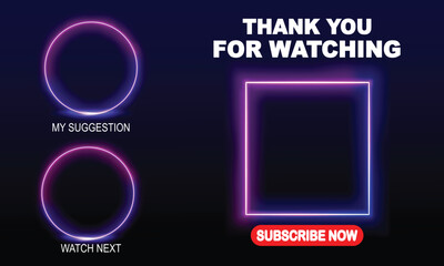 End Screen Template Design, Video Template, background, Outro Card, end screen, banner, channel. Social media design.