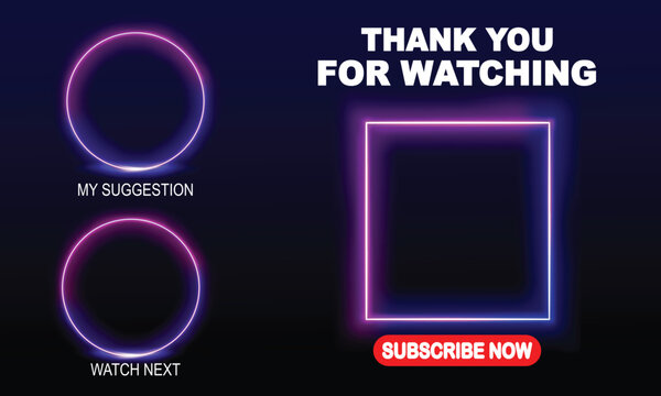 End Screen Template Design, Video Template, background, Outro Card, end screen, banner, channel. Social media design.