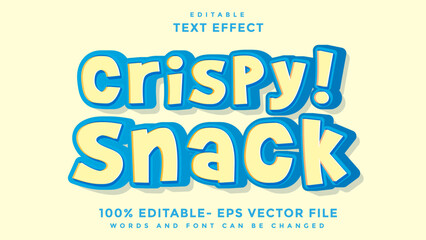 3d Minimal Word Crispy Snack Editable Text Effect Design Template, Effect Saved In Graphic Style