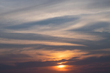 golden cloud and warm gray sky at sunset abstract nature background. 
