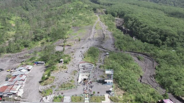 Lava Tour Trip in Kali Kuning and tourist enjoying the advanture with Jip in Kali Kuning River