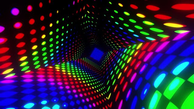 VJ Dance Colorful Looping Gradient Background For for Music Festival, Bar and Night Club 3d render. Abstract Neon Texture Design Live Performance Concert. DJ Light Flickering Stroboscope