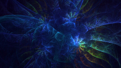 3D rendering abstract fractal light background