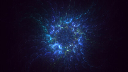 3D rendering abstract multicolor technology fractal light background