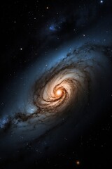 Bright spiral galaxy in outer space