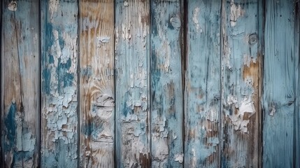  a wooden wall with peeling paint and peeling paint on it.  generative ai