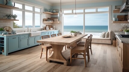 Seaside Serenity: A Quaint Coastal Kitchen with Ocean Views and Tranquil Ambiance 3. Generative AI
