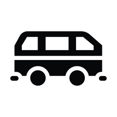 camper van glyph icon illustration vector graphic