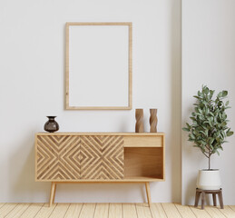 3D rendering minimal style living room with wooden floor ,white wall,big couch,big window,carpet,wooden cabinet wall for mockup and copy space...