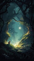 Mystic Nocturne: Cats' Enchanted Forest Adventure 1. Generative AI